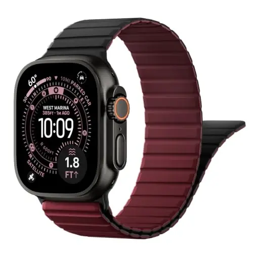 Magnetic Silicone Strap for Apple Watch Band 46mm 42 44 40 49mm Men Women | Soft Loop Strap for iWatch Ultra 4/3/2 Series 12 11 10 9 8 7 6 5 4 SE 49mm 46mm 42mm 44mm 40mm 45mm 41mm 38mm Upgraded Magnet - 1