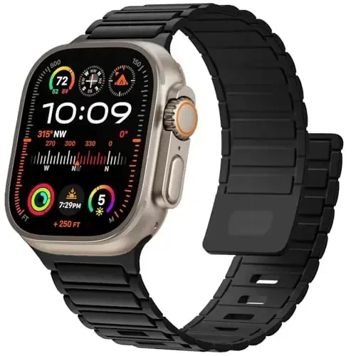 Magnetic Sport Band для Apple Watch Ultra/2 Band 49mm 45mm 46mm 44mm 42mm 41mm 40mm 38mm для Apple Watch Bands для мужчин/женщин, Silicone Link Loop Wristbands Strap iWatch Series 10 9 8 7 6 5 4 3 se 2nd - 1