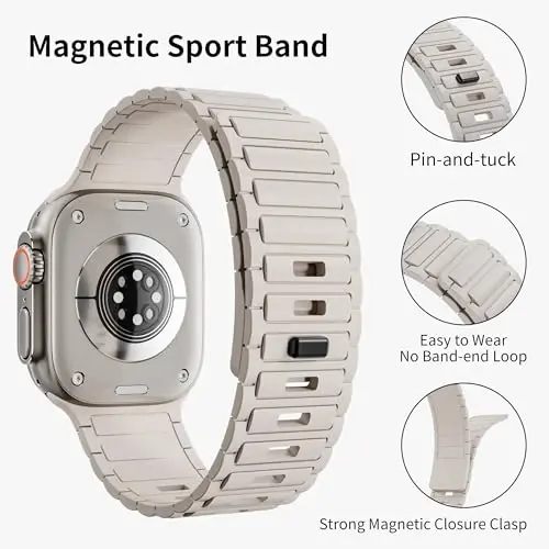 Magnetic Sport Band для Apple Watch Ultra/2 Band 49mm 45mm 46mm 44mm 42mm 41mm 40mm 38mm для Apple Watch Bands для мужчин/женщин, силиконовый ремешок-петля iWatch Series 10 9 8 7 6 5 4 3 se 2nd - 4