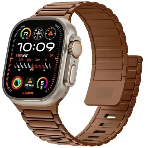 Magnetic Sport Band for Apple Watch Ultra/2 Band 49mm 45mm 46mm 44mm 42mm 41mm 40mm 38mm for Apple Watch Bands for Men/Women, Silicone Link Loop Wristbands Strap iWatch Series 10 9 8 7 6 5 4 3 se 2nd - 1