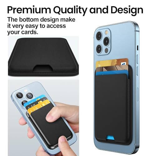 Magnetic Wallet Card Holder Compatible with Apple MagSafe Wallet for iPhone 15 Pro Max/15 Pro/15/15 Plus/iPhone 14 Model Phone, Mag Safe Wallet for iPhone 13 Pro Max/13 Pro/13/13 Mini/12 Series, Jet - 8