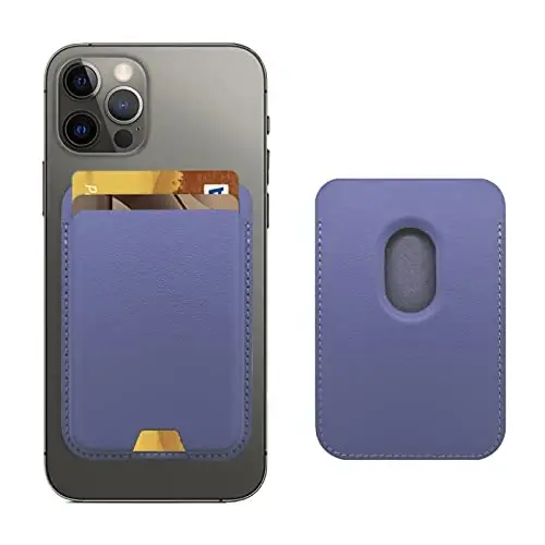 Magnetic Wallet Compatible with MagSafe for iPhone 17 16 15 14 13 12 Pro Max Air Plus Model, Mag 3 Safe Card Holder Stick on Accessories for Apple Cell Phone & Case, Violet 