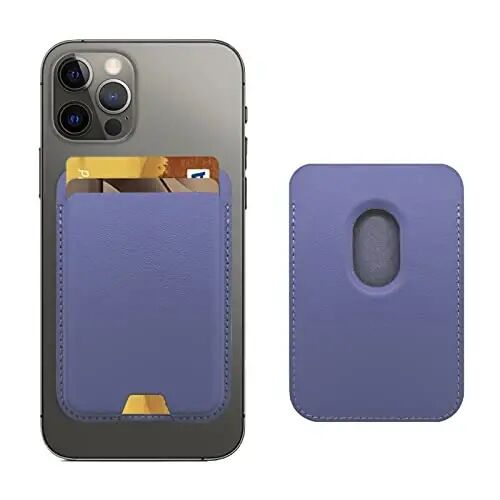 Magnetic Wallet Compatible with MagSafe for iPhone 17 16 15 14 13 12 Pro Max Air Plus Model, Mag 3 Safe Card Holder Stick on Accessories for Apple Cell Phone & Case, Violet - ILODN