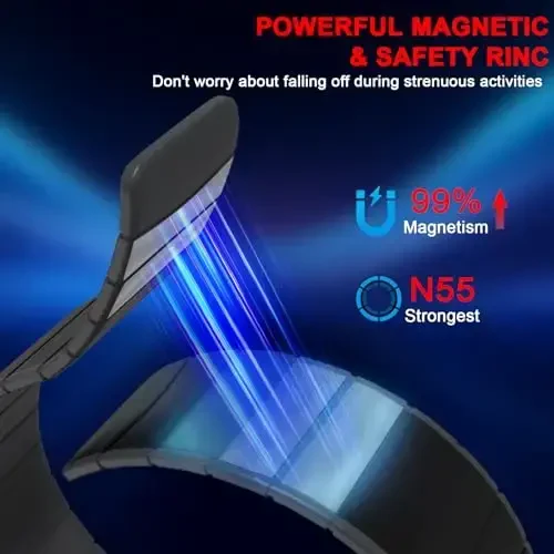 Magnetic Watch Band Compatible with Samsung Galaxy Watch 7 Ultra 47mm, Waterproof Sport Silicone Strap Magnet Link Solo Loop Adjustable Replacement Wristband for Men and Women - BENPNIU (1)