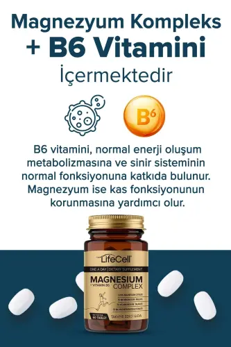 Magnezyum Kompleks + Vitamin B6 ( Taurat - Bisglisinat - Malat - Sitrat ) İçeren Takviye Edici Gıda - 5