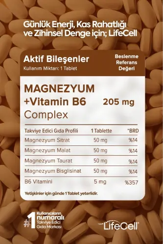Magnezyum Kompleks + Vitamin B6 ( Taurat - Bisglisinat - Malat - Sitrat ) İçeren Takviye Edici Gıda - 3