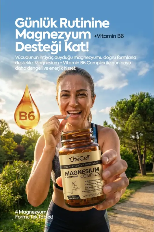 Magnezyum Kompleks + Vitamin B6 ( Taurat - Bisglisinat - Malat - Sitrat ) İçeren Takviye Edici Gıda - 4