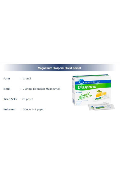 Magnezyum Diasporal Granül 20 Direkt Poşet - 2