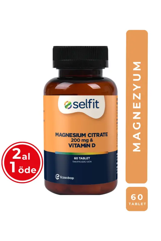 Magnezyum Sitrat 200 mg & D Vitamini 60 Tablet - SELFIT
