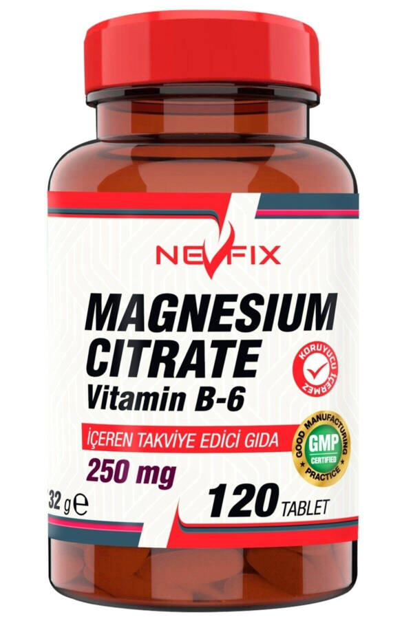 Magnezyum Sitrat 250 Mg Vitamin B6 10 Mg 120 Tablet - 1