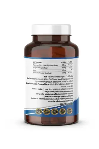 Magnezyum Sitrat Kalium 120 Tablet 4 Lü Form (POTASYUM TAURİN) & Vitamin B6 - Magnesium Citrate - NCS (1)