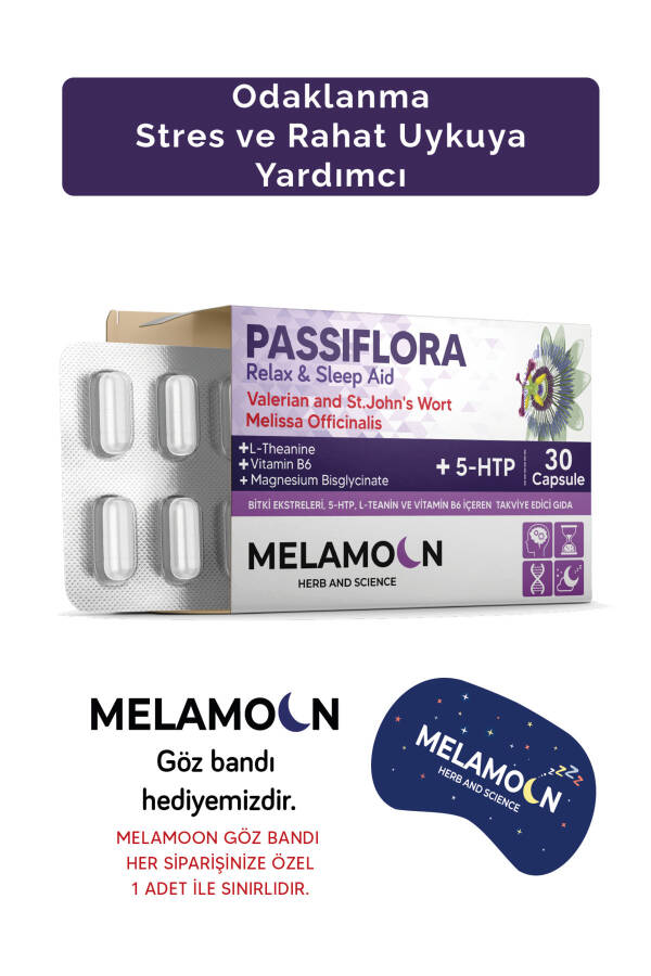 Magnezyum ve 5-HTP İle Güçlendirilmiş Passiflora (Pasiflora) Strese ve Uykuya Yardımcı 30 Kapsül - 17