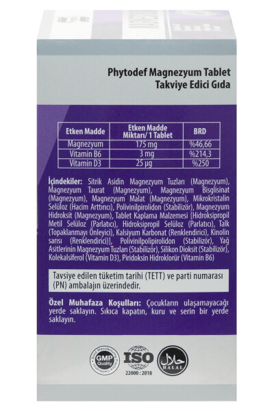 Magnezyum Vitamin B6 D3 - 175mg Magnezyum/ Tablet 30 Tablet (MAGNESİUM) - 3