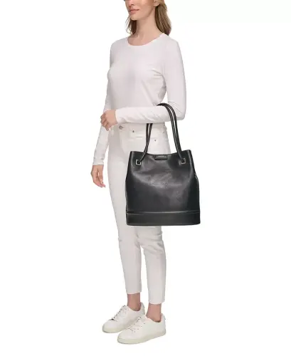 Magnitli qopqoq bilan ash tote - qora/kumush - 6