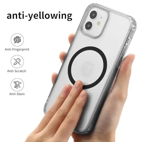 Магнитный чехол Yriklso для iPhone 12/12 Pro 6,1 дюйма, [совместим с MagSafe], [армейская защита от падений], ударопрочный матовый чехол, ярко-зеленый - 3