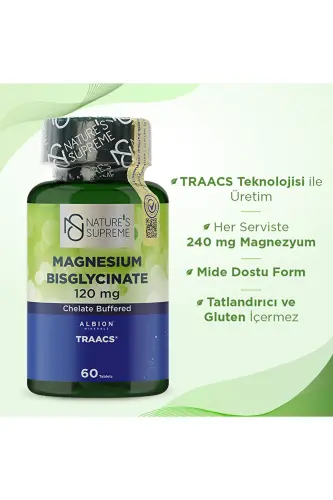 Magniy Bisglitsinat 120 Mg 60 Tablet - NATURE'S SUPREME (1)