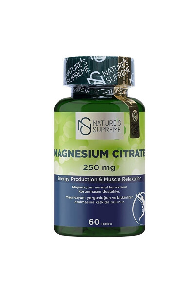Magniy Sitrat 250 Mg 60 Tablet - NATURE'S SUPREME