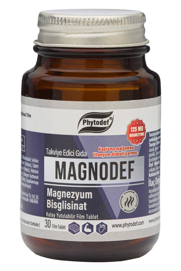 Magnodef Magnesium Bisglycinate (GLISINATE) 30 Tablets (MAGNESIUM BISGLYCİNATE) - 1