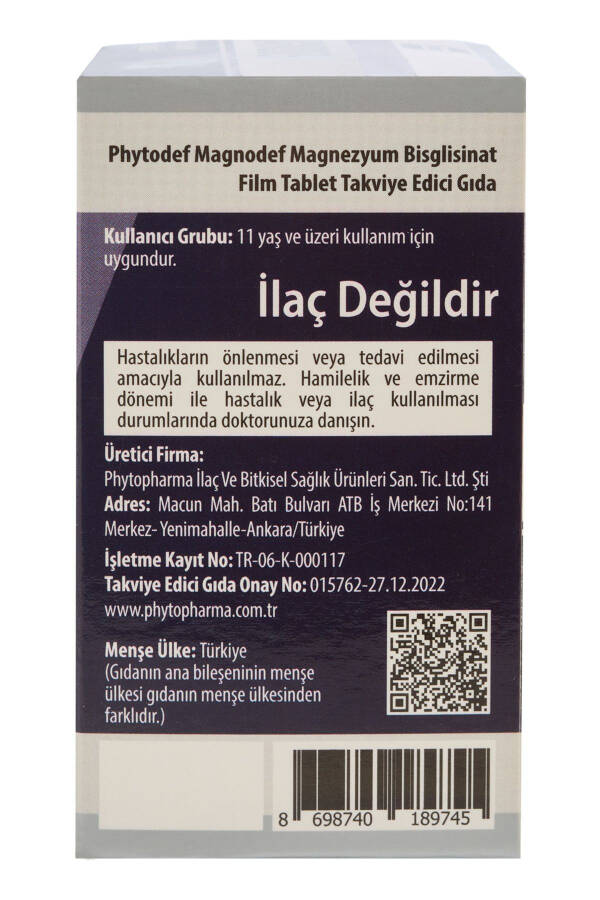 Magnodef Magnesium Bisglycinate (GLISINATE) 30 Tablets (MAGNESIUM BISGLYCİNATE) - 3