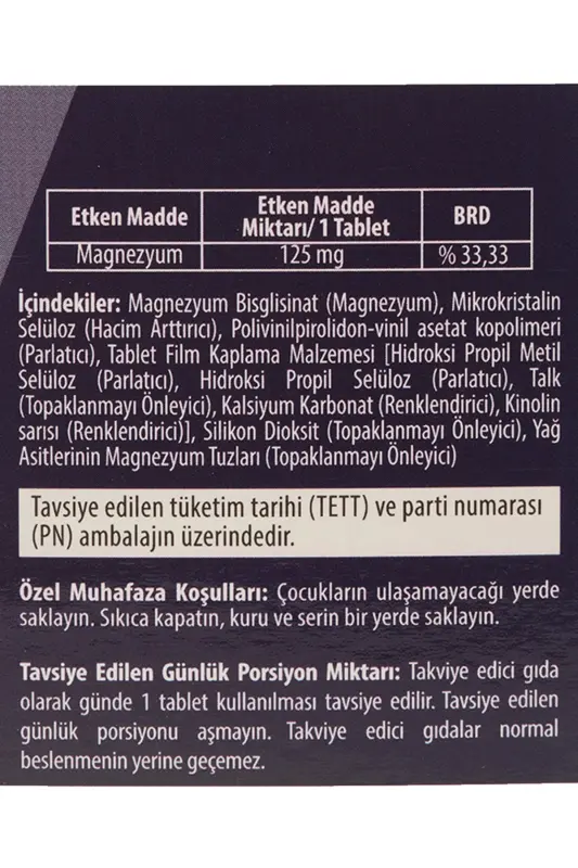 Magnodef Magnesium Bisglycinate (GLISINATE) 30 Tablets (MAGNESIUM BISGLYCİNATE) - 2