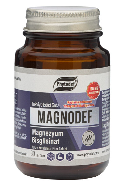 Magnodef Magnezyum Bisglisinat (GLİSİNAT) 30 Tablet (MAGNESİUM BİSGLYCİNATE) - 1