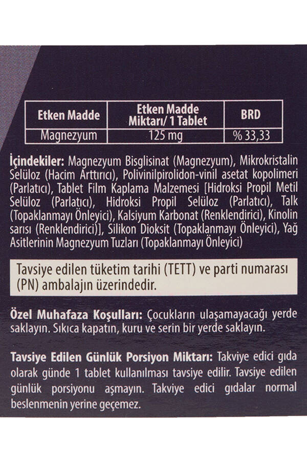 Magnodef Magnezyum Bisglisinat (GLİSİNAT) 30 Tablet (MAGNESİUM BİSGLYCİNATE) - 2