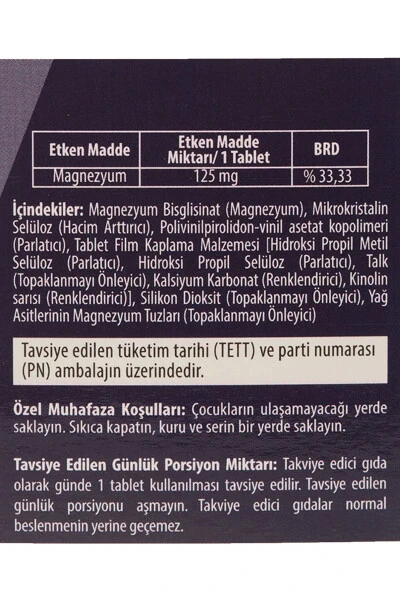 Magnodef Magniy Bisglitsinat (GLISINAT) 30 Tabletka (MAGNESIUM BISGLYCİNATE) - 2