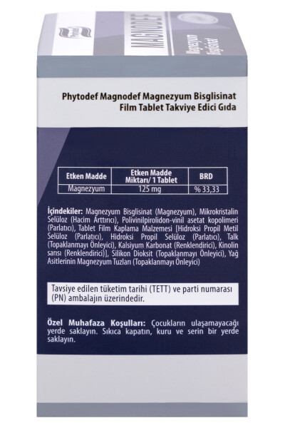 Magnodef Magniy Bisglitsinat (GLISINAT) 30 Tabletka (MAGNESIUM BISGLYCİNATE) - 7