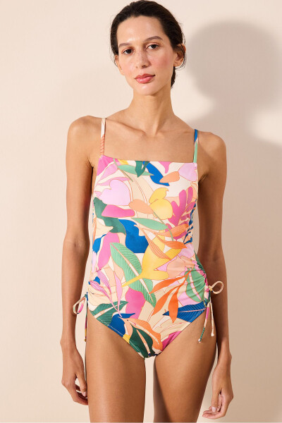 Magnolia Multicolored Strapless Boned Swimsuit - 11