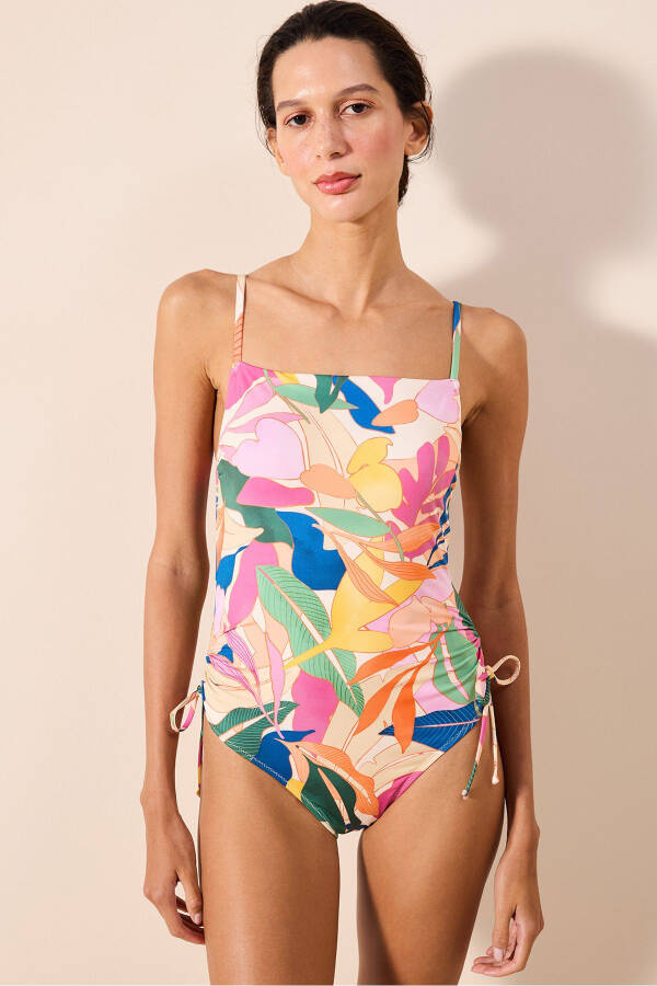 Magnolia Multicolored Strapless Boned Swimsuit - 11