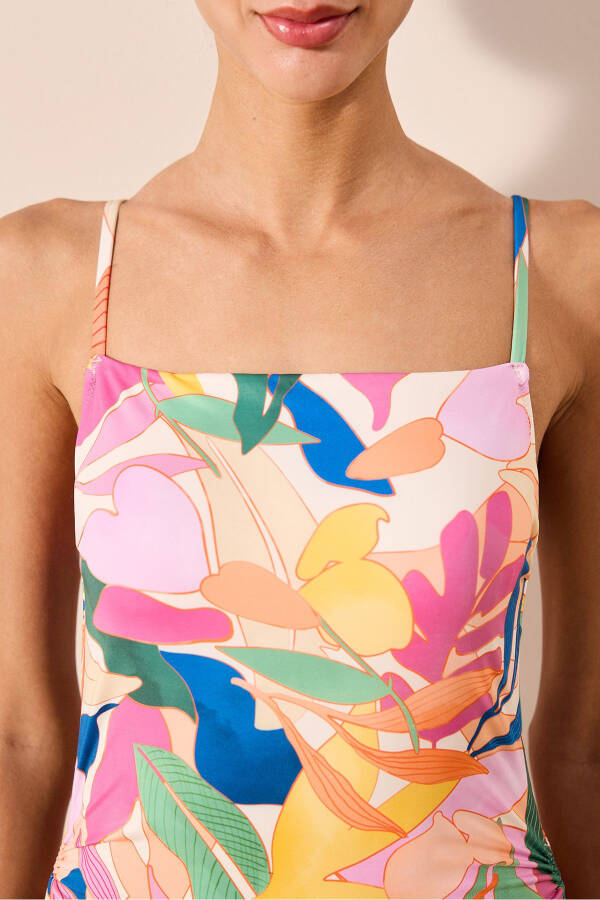 Magnolia Multicolored Strapless Boned Swimsuit - 14