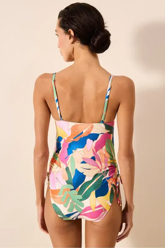 Magnolia Multicolored Strapless Boned Swimsuit - 2