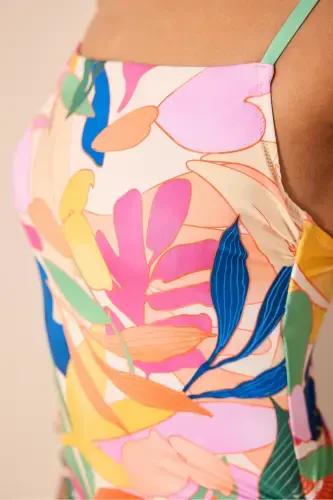 Magnolia Multicolored Strapless Boned Swimsuit - 3