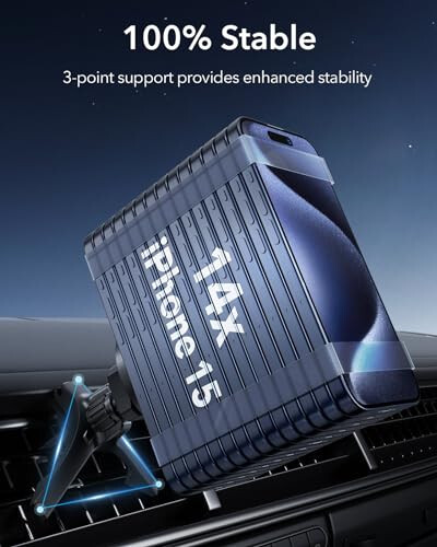 ESR for MagSafe Car Mount, Magnetic Phone Holder for Car Air Vent, Car Phone Holder Mount for iPhone 17/16/16e/15/14/13/12/Samsung, All Smartphones(2 Metal Rings Included),Charging Not Supported - 4