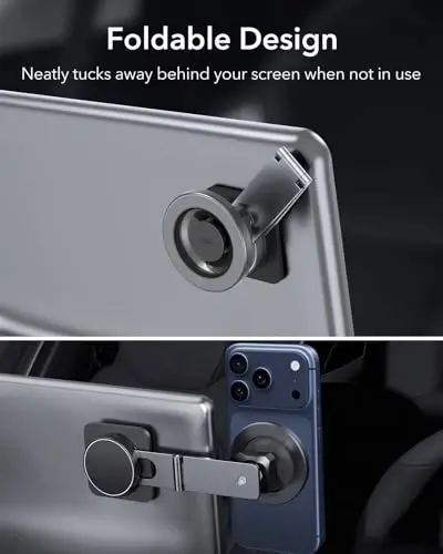 ESR for MagSafe Car Mount, Car Phone Holder for iPhone 17-12,Samsung/Google | Dashboard/Tesla Touchscreen Phone Holder, Magnetic Phone Holder for Car, Charging Not Supported(2 Metal Rings Included) - 4