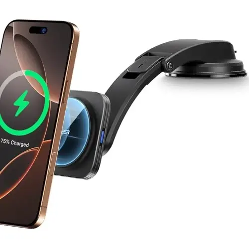 ESR for MagSafe Car Mount Charger, Dashboard Magnetic Wireless Car Charger Mount, Compatible with MagSafe Car Charger, for iPhone 17/16/15/14/13/12, Galaxy S25, Fast Charging, Car Accessories, Black 