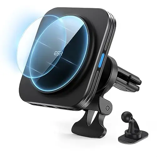 ESR for MagSafe Car Mount Charger,15W Magnetic Wireless Car Charger, for MagSafe Car Charging, Air Vent Dashboard Phone Holder Mount for iPhone Air 17 Pro Max 16 15 14 13 12, Galaxy S25, Fast Charging 