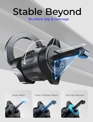 LISEN for MagSafe Car Mount, Magnetic Phone Holder, 360 Hands Free Vent iPhone Magnetic Car Mount, Magnet Phone Holder with Dashboard Pads & Mats for iPhone 17 16 15 14 13 12 Pro Max Plus Mini,Purple - LISEN (1)