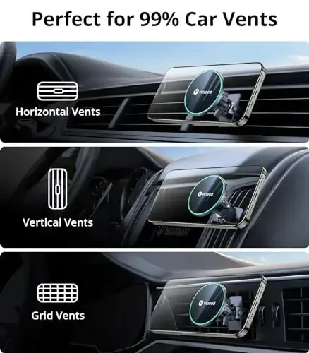 VICSEED for MagSafe Car Mount [Upgraded Strongest Magnet Power] Magnetic Phone Holder for Car Vent 360 Adjustable Magnetic Car Phone Holder Mount for iPhone 16 Pro Max 15 14 13 12 Plus Mini - 5