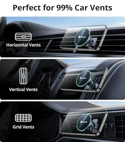 VICSEED for MagSafe Car Mount [Upgraded Strongest Magnet Power] Magnetic Phone Holder for Car Vent 360 Adjustable Magnetic Car Phone Holder Mount for iPhone 16 Pro Max 15 14 13 12 Plus Mini - 5