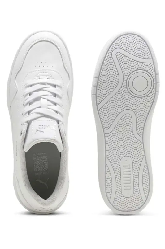 395021-01 Court Classy Unisex Spor Ayakkabı BEYAZ - PUMA White-PUMA Silv - 5