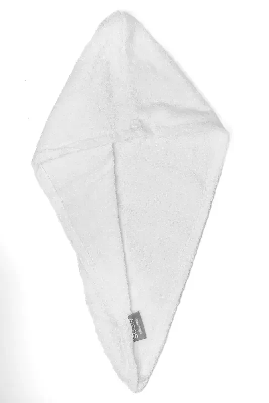 | Майда | Экстра Мягкий 100% Хлопок Шапочка для Волос & Женский Халат Комплект - Белый - 2