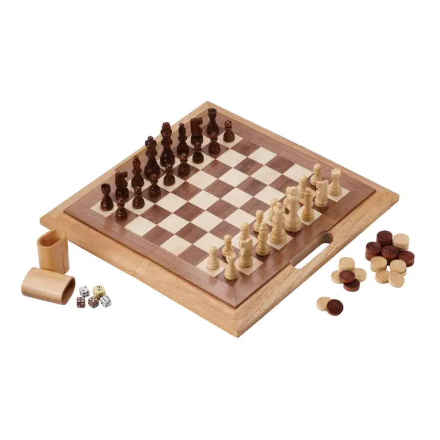 Mainstreet Classics DutcModazonean 3-in-1 Game Set, Chess, Checkers, Backgammon - 1