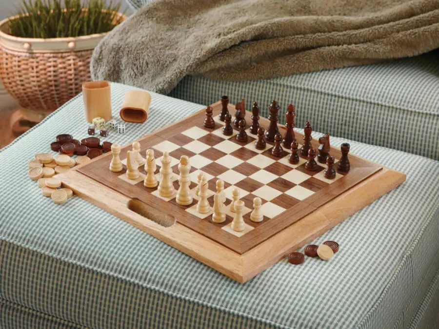 Mainstreet Classics DutcModazonean 3-in-1 Game Set, Chess, Checkers, Backgammon - 7