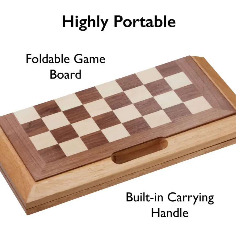 Mainstreet Classics DutcModazonean 3-in-1 Game Set, Chess, Checkers, Backgammon - 5