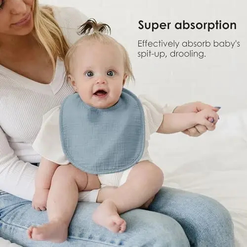 MairMore 8 dona Bola Muslin Salfetkalari 100% Paxta Salfetkalari O'g'il va Qizlar uchun, Yumshoq va Suv Yutadigan Salfetkalar To'plami Oziqlantirish va Tuprik uchun - MAIRMORE