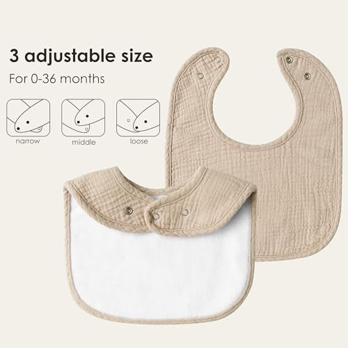 MairMore 8 Pack Baby Muslin Bibs 100% Cotton Bibs for Boys Girls,Soft and Absorbent Bib Set for Feeding and Drooling - 15