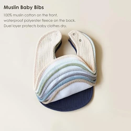 MairMore 8 штук Детские Муслиновые Слюнявчики 100% Хлопковые Слюнявчики для Мальчиков и Девочек, Мягкий и Впитывающий Набор Слюнявчиков для Кормления и Слюнотечения - 6