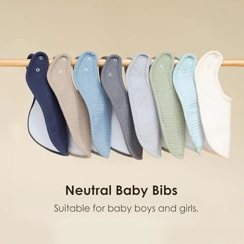 MairMore 8 штук Детские Муслиновые Слюнявчики 100% Хлопковые Слюнявчики для Мальчиков и Девочек, Мягкий и Впитывающий Набор Слюнявчиков для Кормления и Слюнотечения - 14