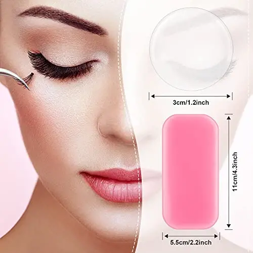 Maitys 6 Pieces Eyelash Extension Silicone Pads for Lashes Reusable Adhesive Silicone False Eyelash Extension Holder Pads for Loose Lash Grafting Gasket Pallet(Pink) - 2
